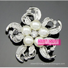 pretty faux pearls and vintage jewelry brooch